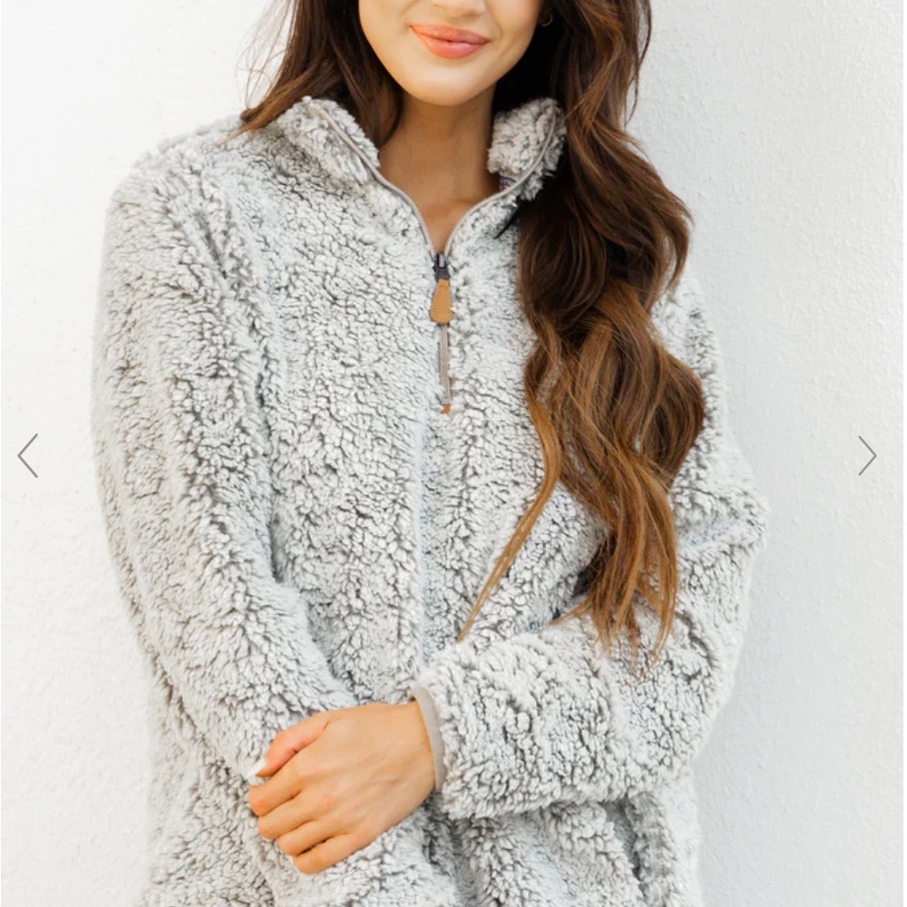 New Grey Sherpa Pullover